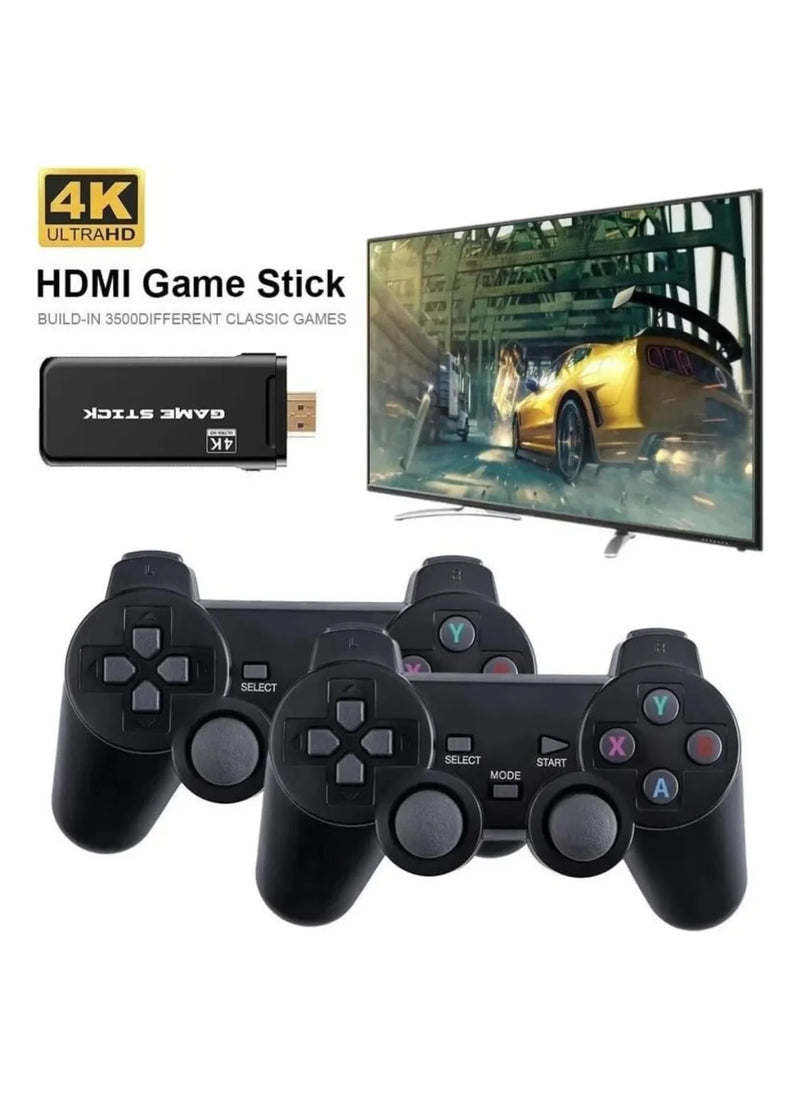 Game Stick HDMI 4k hd console de videogame retro 64g + 10000 jogos para ps1/fc/gba controle sem fio