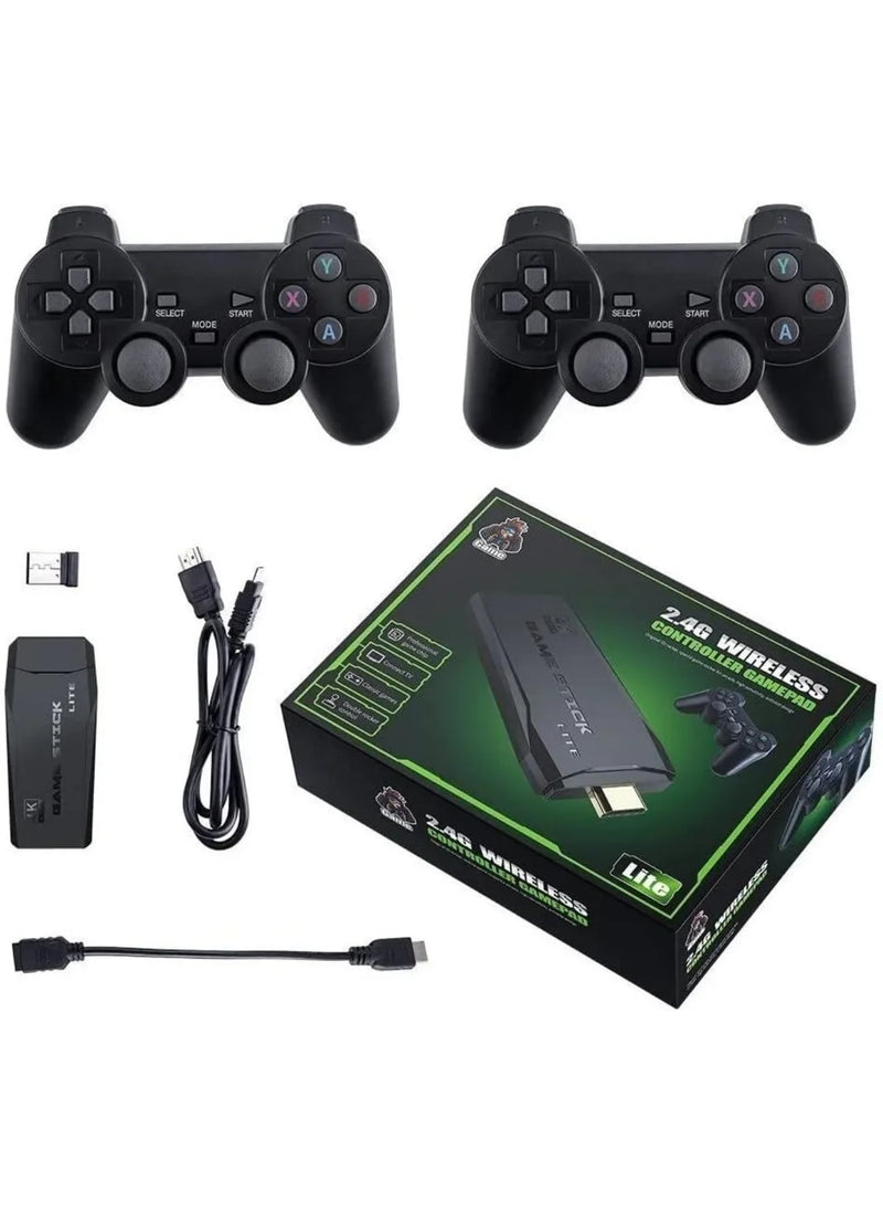 Game Stick HDMI 4k hd console de videogame retro 64g + 10000 jogos para ps1/fc/gba controle sem fio