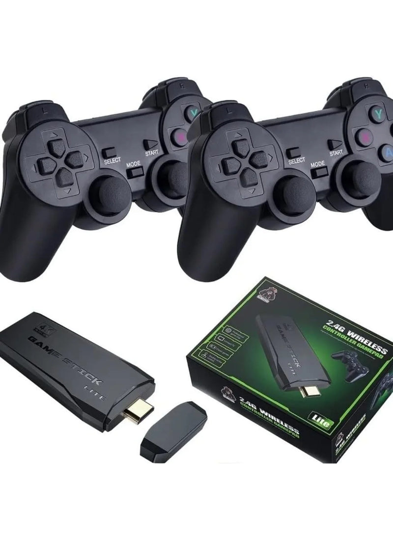 Game Stick HDMI 4k hd console de videogame retro 64g + 10000 jogos para ps1/fc/gba controle sem fio