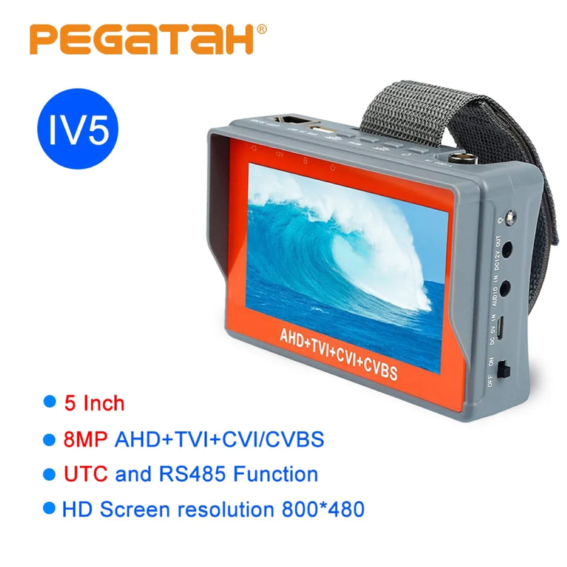 CCTV Tester 5 em 1 Camera Monitor 4K AHD/CVI/TVI CVBS Analog Cameras Tester com HDMI VGA Input CFTV CCTV Mini Monitor