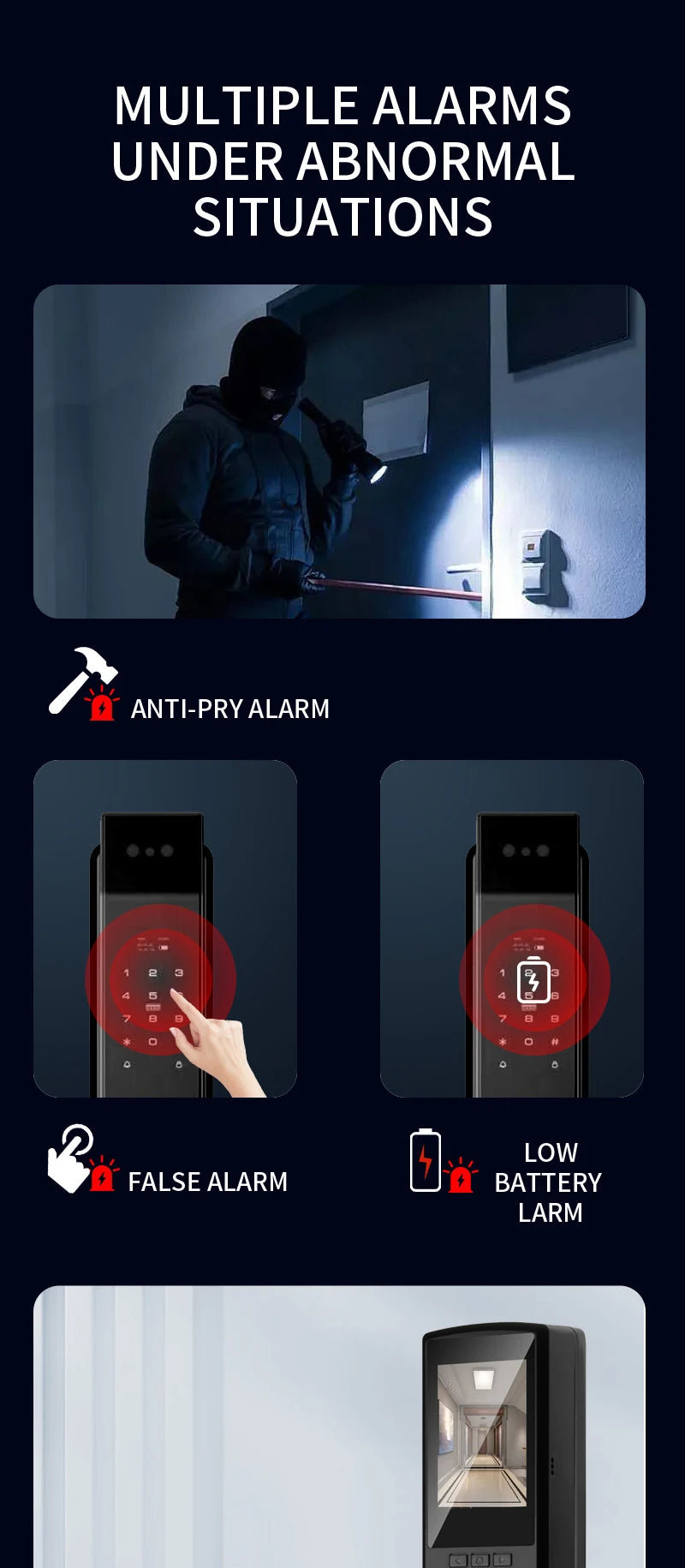 Tuya 3D Face Real-time Intercom Smart Door Lock Security Camera Intelligent Fingerprint Password Biometric Electronic Key Unlock