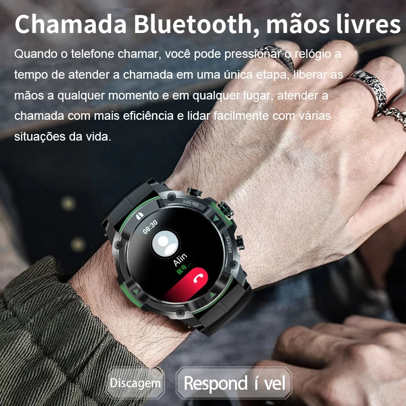 Smart Watch MASX MOSS Tela Amoled 1.43" Bateria 420mAH Bluetooth Estilo Militar