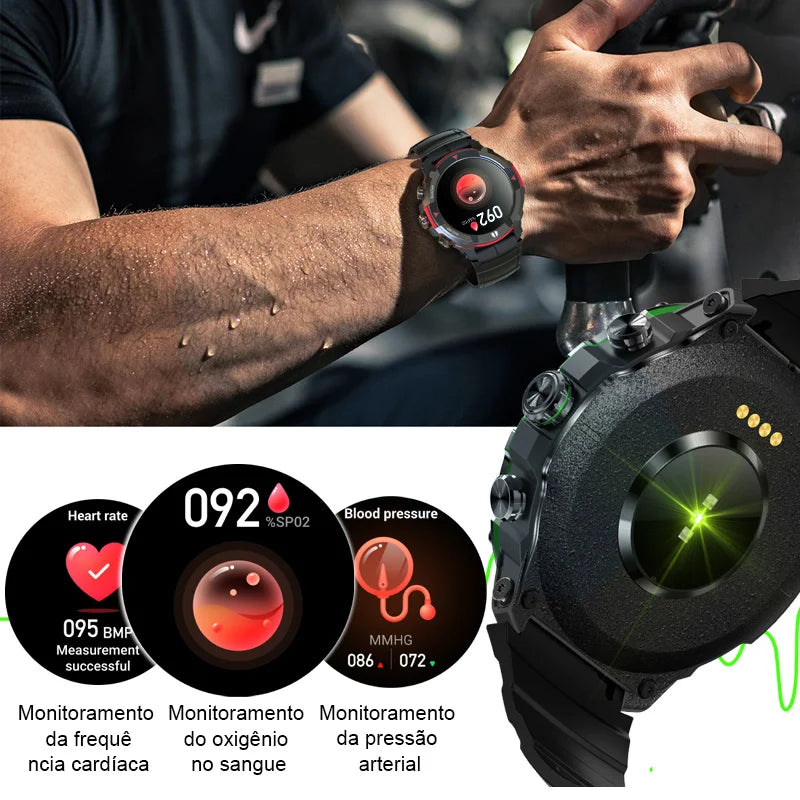 Smart Watch MASX MOSS Tela Amoled 1.43" Bateria 420mAH Bluetooth Estilo Militar